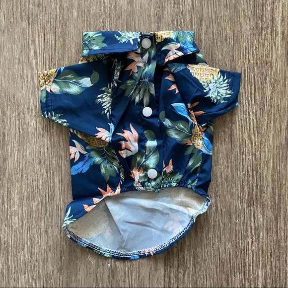 E & U Marketplace Other - Pet Hawaiian Style Blue Shirt